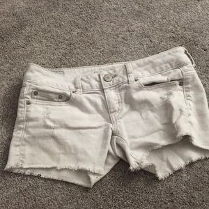 White jean shorts